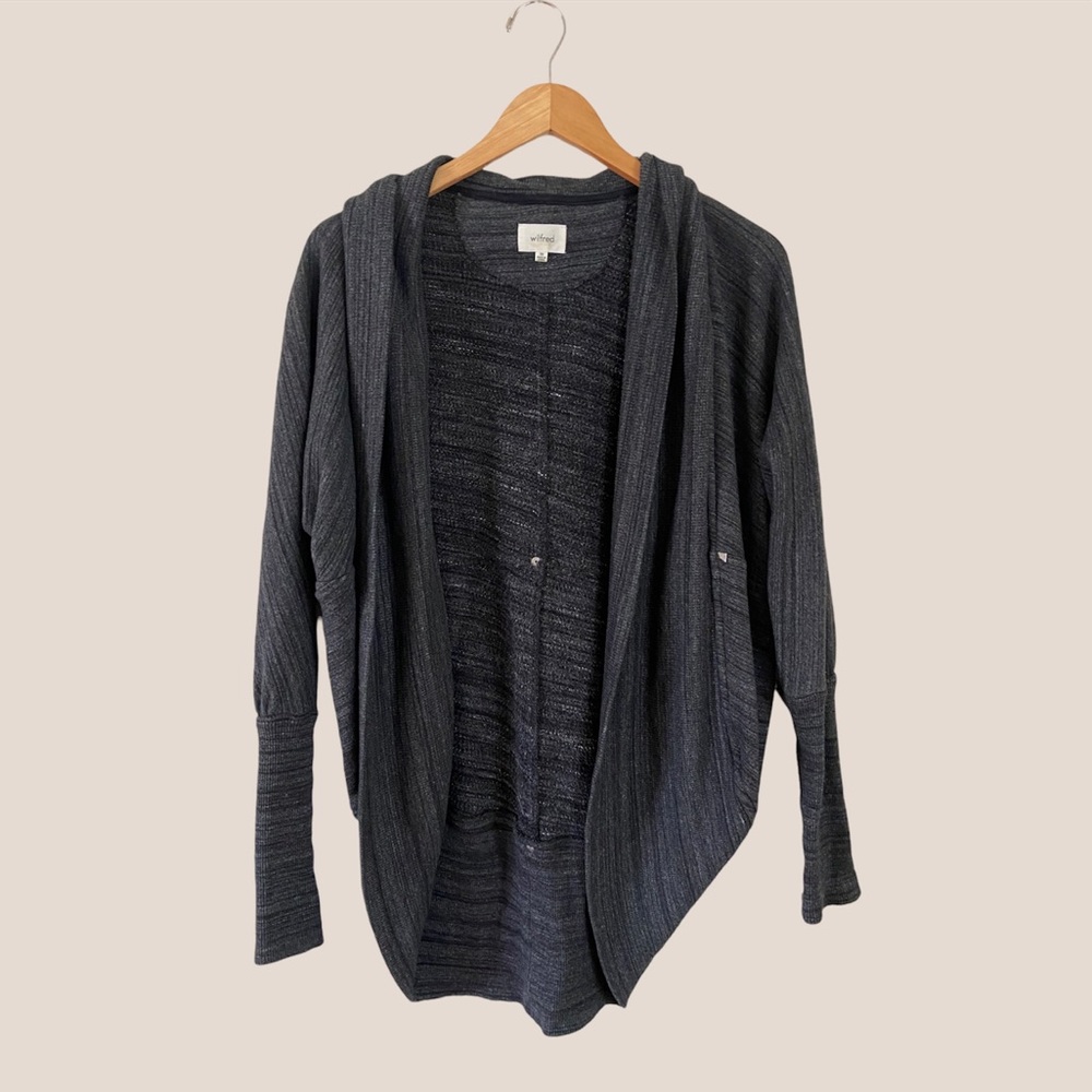 🇨🇦 Wilfred Open Front Diderot Sweater Cardigan in Salt and Pepper Grey